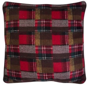 Premier Housewares Large Heritage Cushion - Red Checkered