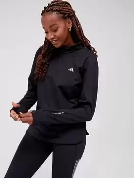 adidas Tech-Fit Warm Quarter Zip Top - Black, Size XS, Women