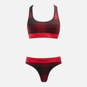 Calvin Klein Cotton and Modal-Blend Bralette and Thong Set - S