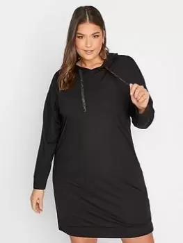 Yours Pocket Hoodie Dress - Black, Size 22-24, Women