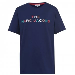 Marc Jacobs Junior Boys Multi Coloured Logo T Shirt - Medivl Blue 84N