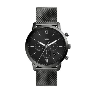 Fossil Mens Neutra Chronograph Stainless Steel Mesh Watch - Smoke