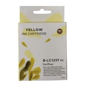 LC123Y Brother Compatible Yellow Replacement Ink