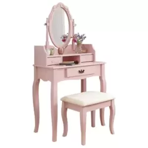 Lumberton Dressing Table And Stool Set Dusty Pink