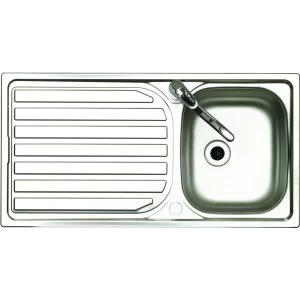 Wickes Single Bowl Reversible Kitchen Stainless Steel Sink and Drainer with Tap