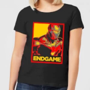 Avengers Endgame Iron Man Poster Womens T-Shirt - Black