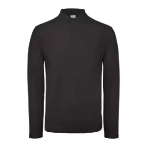 B&C ID.001 Mens Long Sleeve Polo (Pack Of 2) (L) (Jet Black)