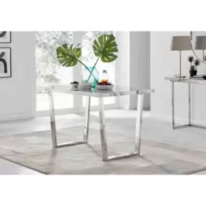 Furniture Box Kylo 120cm White Marble Effect Dining Table