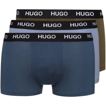 Hugo Boss 3 Pack Trunks Navy/Blue/Grey Size M Men