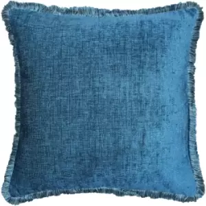 Paoletti - Astbury Chenille Fringed Cushion Teal - Teal