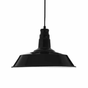 Premier Housewares Brant Pendant Metal Light Shade, black