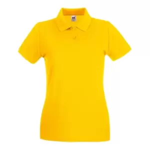 Fruit Of The Loom Ladies Lady-Fit Premium Short Sleeve Polo Shirt (XS) (Sunflower)