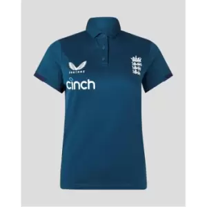 Castore England Cricket Training Polo Shirt Womens - Blue