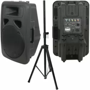 400W 15' Active Karaoke Speaker & Heavy Duty dj pa Stand Moulded Amp System