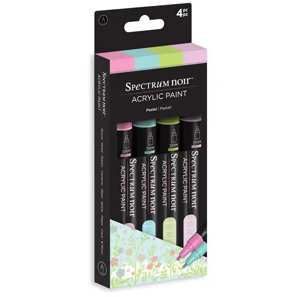 Spectrum Noir Acrylic Paint Marker Pen Set Pastel Set of 4