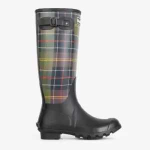 Barbour Womens Bede Tartan Twill and Rubber Wellington Boots - UK 4