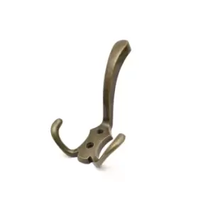 GTV Triple Hat Coat Hanger Hook Door Wall Bath with Fixings - Colour Antique, Pa