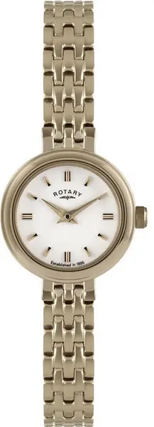 Rotary Watch Ladies Gold Plated Bracelet - White RTY-644