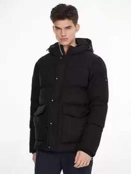 Tommy Hilfiger Hilfiger Down Fill Padded Hooded Jacket - Black, Size S, Men