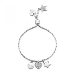 Ladies Guess Love Chain Silver Bracelet