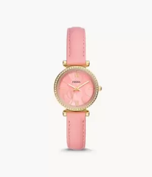 Fossil Women Carlie Three-Hand Pink Eco Leather Watch