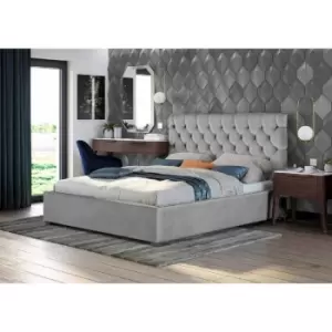 Envisage Trade - Rosiana Upholstered Beds - Plush Velvet, Double Size Frame, Silver - Silver