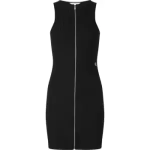 Calvin Klein Jeans Zipper Elongated Rib Dress - Black