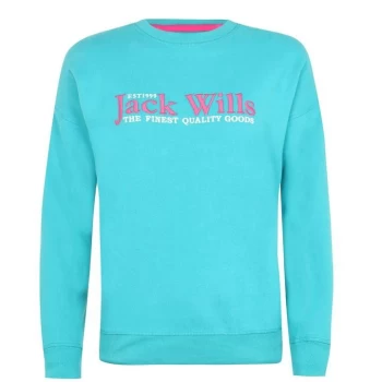 Jack Wills Manton Boyfriend Crew Neck Sweatshirt - Teal