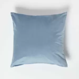 Homescapes - Blue Velvet Cushion, 45 x 45cm - Blue