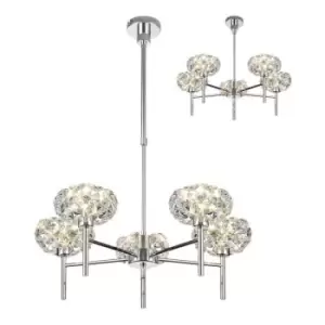 Luminosa , 5 Light G9 Telescopic Light With Polished Chrome And Crystal Shade