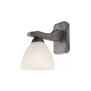 Adriano Dome Wall Light, Glass Shade, Graphite, 1x E27