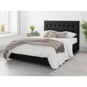 Presley Ottoman Upholstered Bed, Plush Velvet, Ebony - Ottoman Bed Size King (150x200)