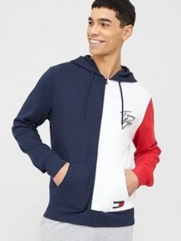 Tommy Hilfiger Colourblock Zip Through Hoodie - Navy/Blazer, Navy Blazer Size M Men