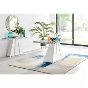 Furniture Box Athens 6 Seater White Marble Dining Table