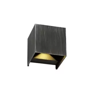 Luminosa Lighting - Up & Downward Lighting Wall Lamp, 2 x 3W LED, 3000K, 400lm, IP54, Black, Silver