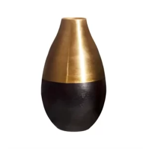 Sass & Belle Matte Gold & Black Metal Vase