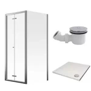 Aqualux Framed 8 Bi-fold Shower Door & Side Panel Kit (800X800X2000mm) - Clear Glass