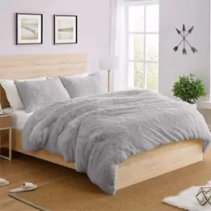 Ezysleep Luxury Faux Fur Grey Shaggy Duvet Set 230cm Width