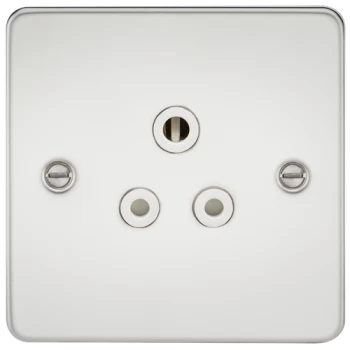 KnightsBridge Flat Plate 5A unswitched socket - polished chrome with white insert