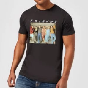 Friends Retro Character Shot Mens T-Shirt - Black