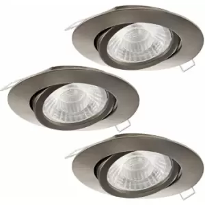 3 pack Adjustable Ceiling Downlight Satin Nickel Cast Aluminium 5W GU10 Bulb