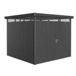 Biohort Highline Metal Shed H4 Standard door 9 x 9 - Dark Grey