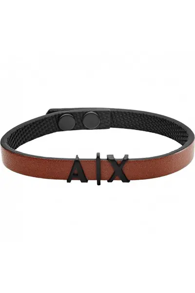 Armani Exchange Jewellery Logo Leather Bracelet - Axg0054001 Brown