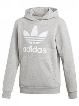 Boys, adidas Originals Trefoil Hoodie - Grey Heather, Size 9-10 Years