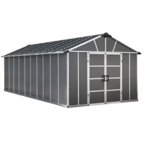 Palram - Canopia Yukon 11 x 21.3ft Shed with Floor - Dark Grey