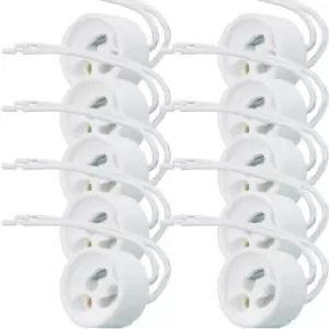 10x GU10 Bayonet Light Bulb/Lamp Fitting Ceramic LED Holder Connector Downlight