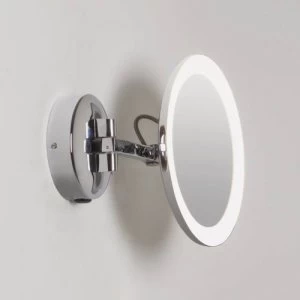 LED 1 Light Illuminated Magnifying Bathroom Mirror Light Polished Chrome IP44