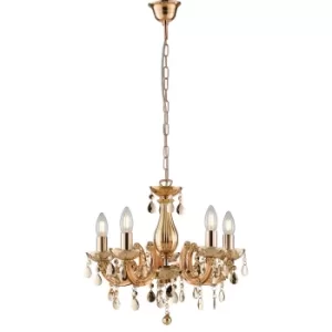 HOUSTON 5 Light Chandeliers Copper 44x42cm