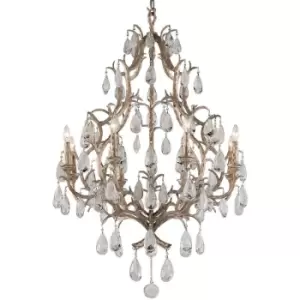 Amadeus 8 Light Chandelier Vienna Bronze, Glass