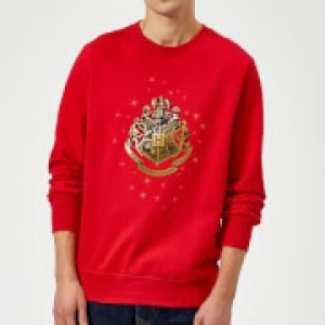 Harry Potter Star Hogwarts Gold Crest Sweatshirt - Red - XL